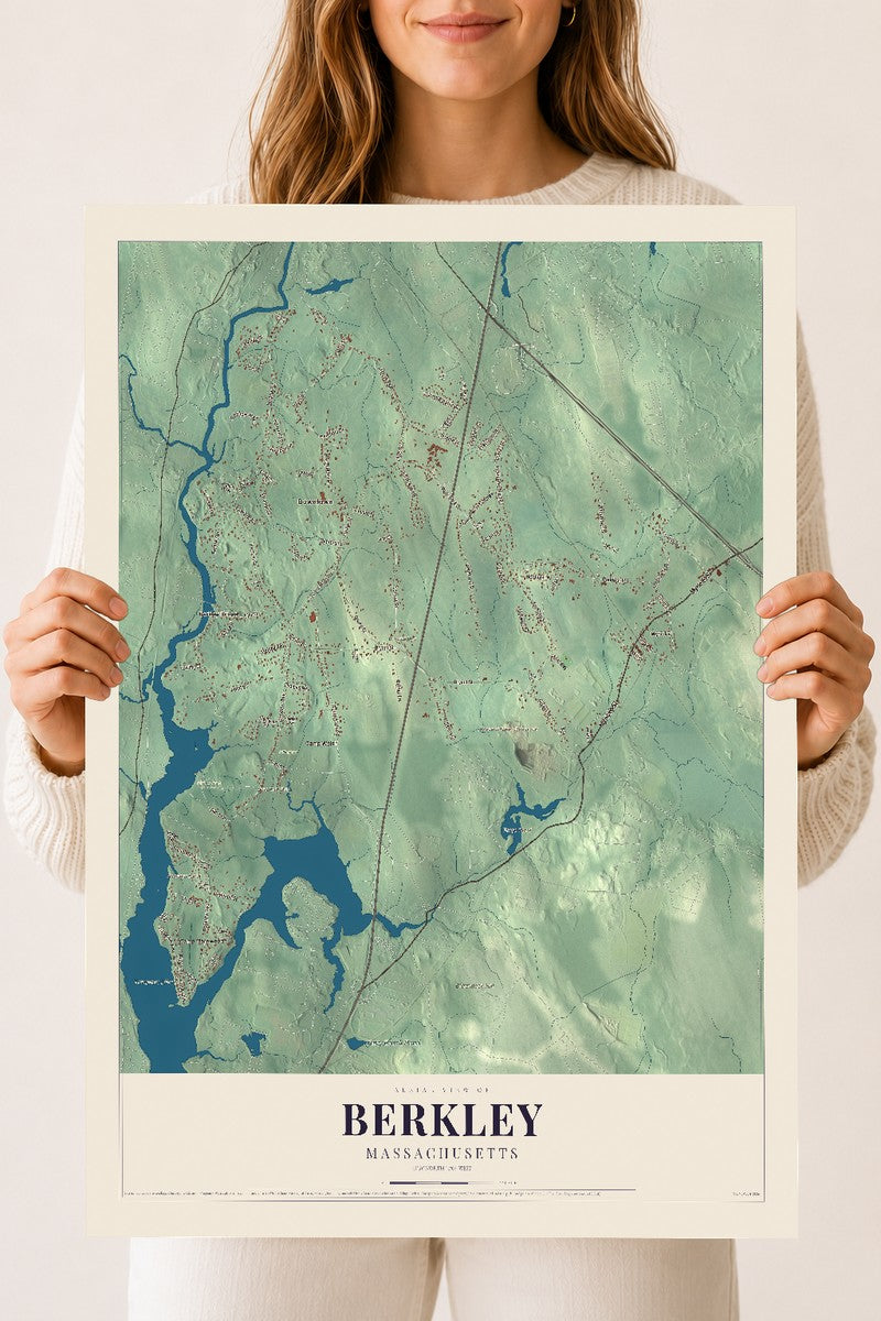Berkley, Massachusetts map print - 18 x 24 archival matte print