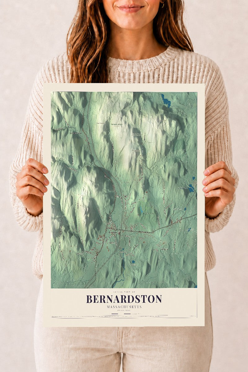 Bernardston, Massachusetts map print - 12 x 18 archival matte print