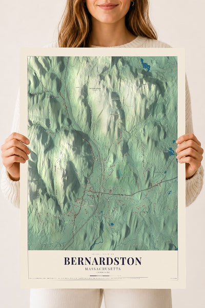 Bernardston, Massachusetts map print - 18 x 24 archival matte print