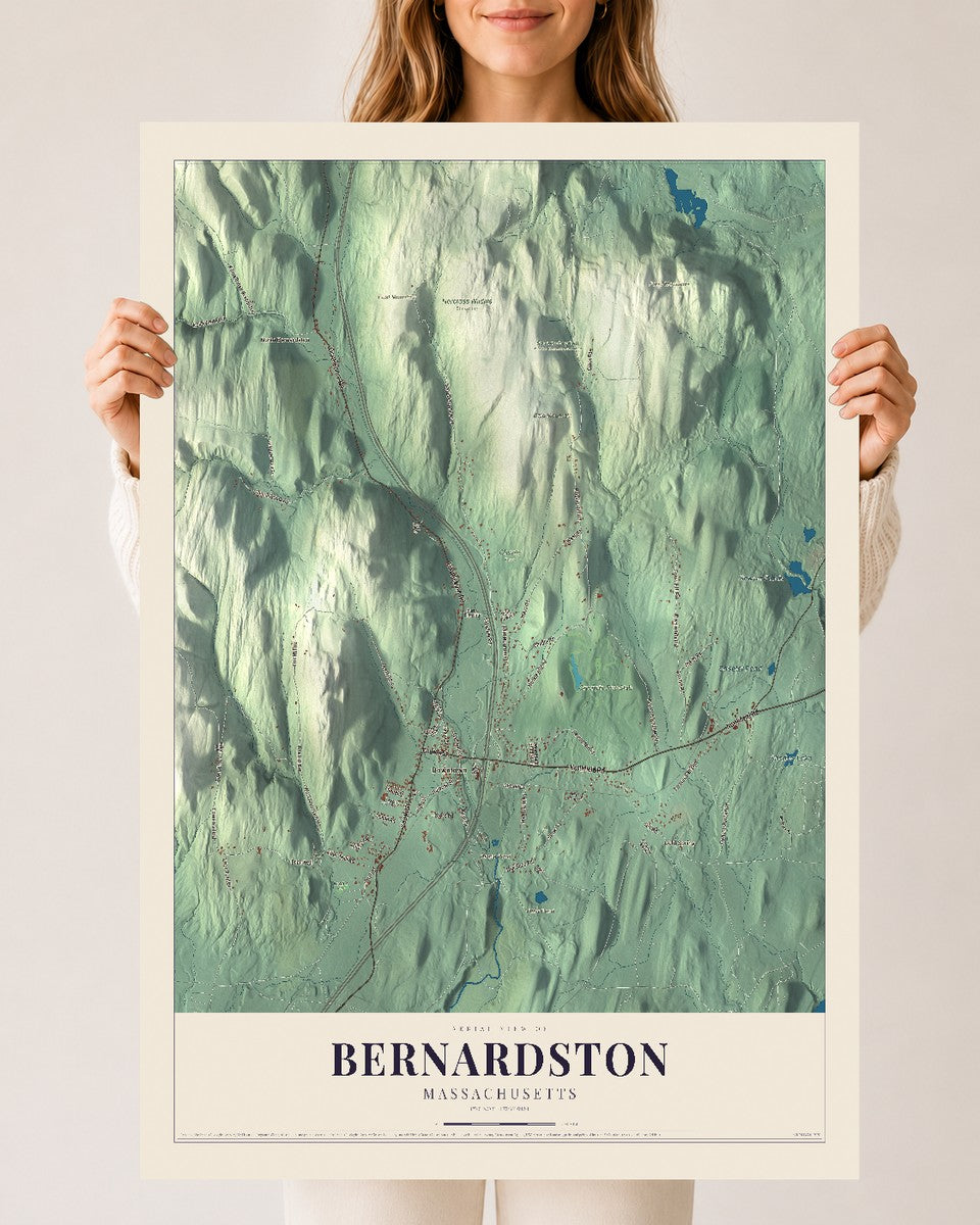 Bernardston, Massachusetts map print - 24 x 36 archival matte print