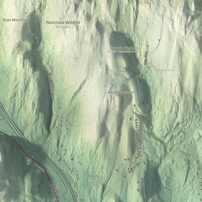 Terrain and local geography detail from the Bernardston, Massachusetts map