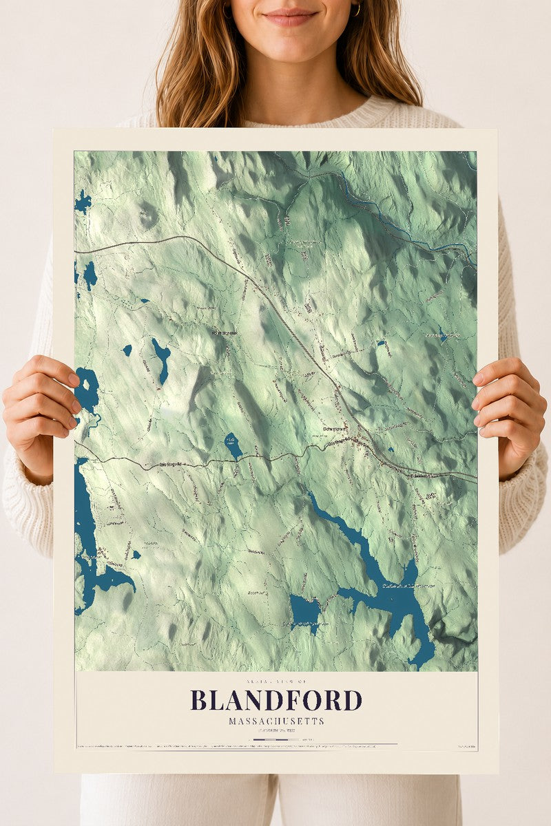 Blandford, Massachusetts map print - 18 x 24 archival matte print