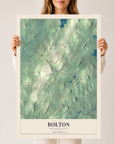 Bolton, Massachusetts map print - 24 x 36 archival matte print