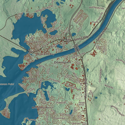 Street and neighborhood detail from the Bourne, Massachusetts map