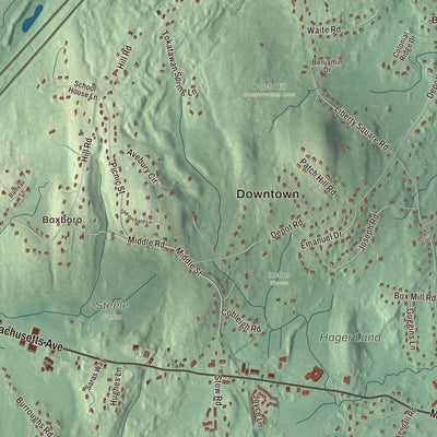 Street and neighborhood detail from the Boxborough, Massachusetts map
