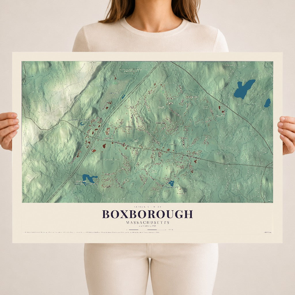 Boxborough, Massachusetts map print - 18 x 24 archival matte print