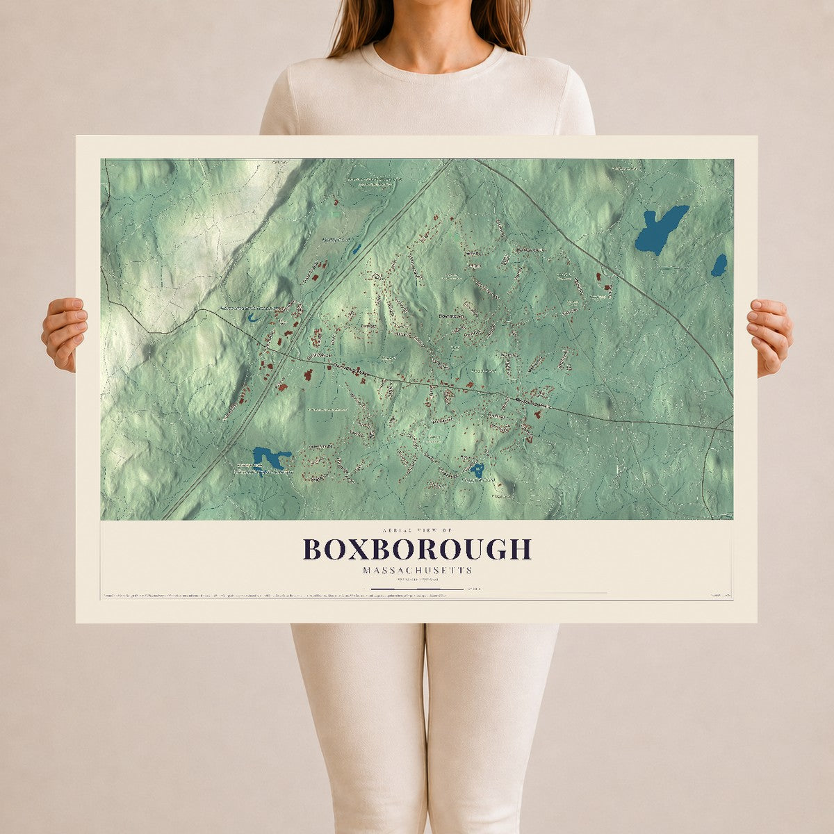 Boxborough, Massachusetts map print - 24 x 36 archival matte print