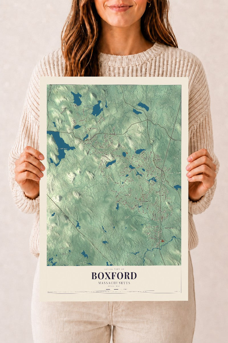 Boxford, Massachusetts map print - 12 x 18 archival matte print