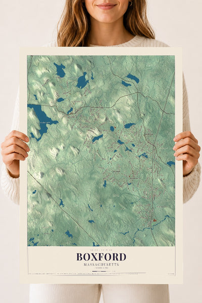 Boxford, Massachusetts map print - 18 x 24 archival matte print
