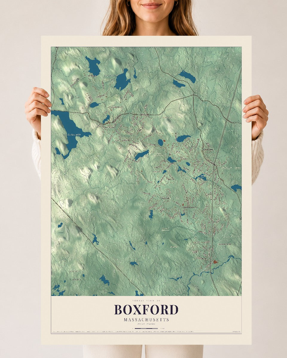 Boxford, Massachusetts map print - 24 x 36 archival matte print