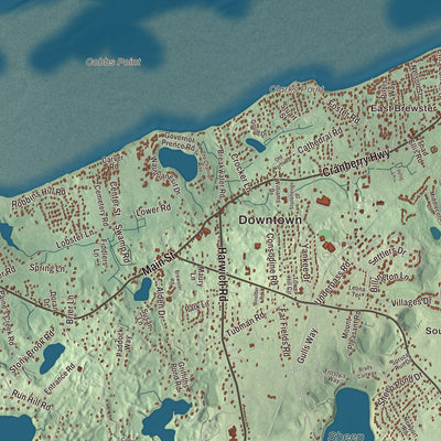 Street and neighborhood detail from the Brewster, Massachusetts map