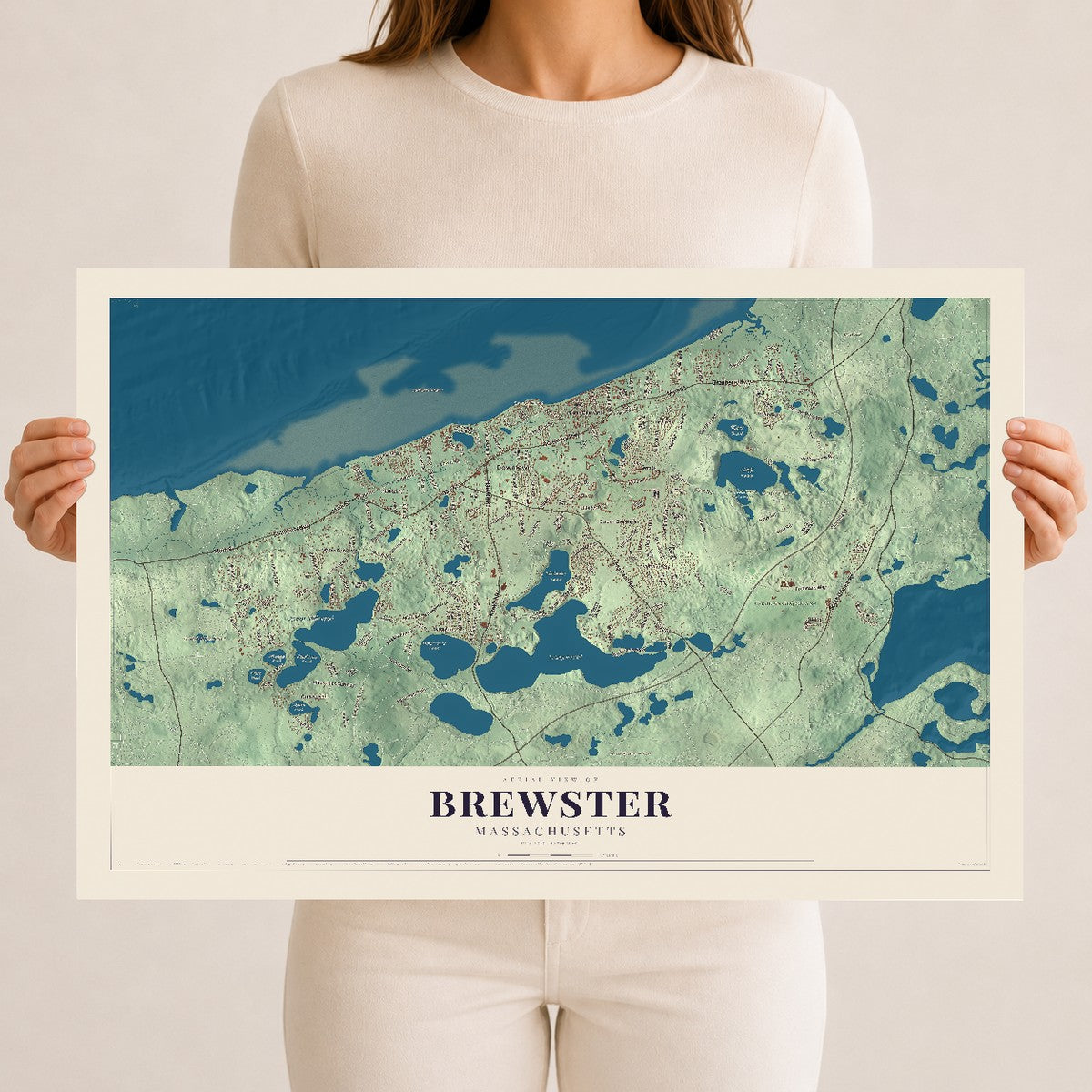 Brewster, Massachusetts map print - 12 x 18 archival matte print