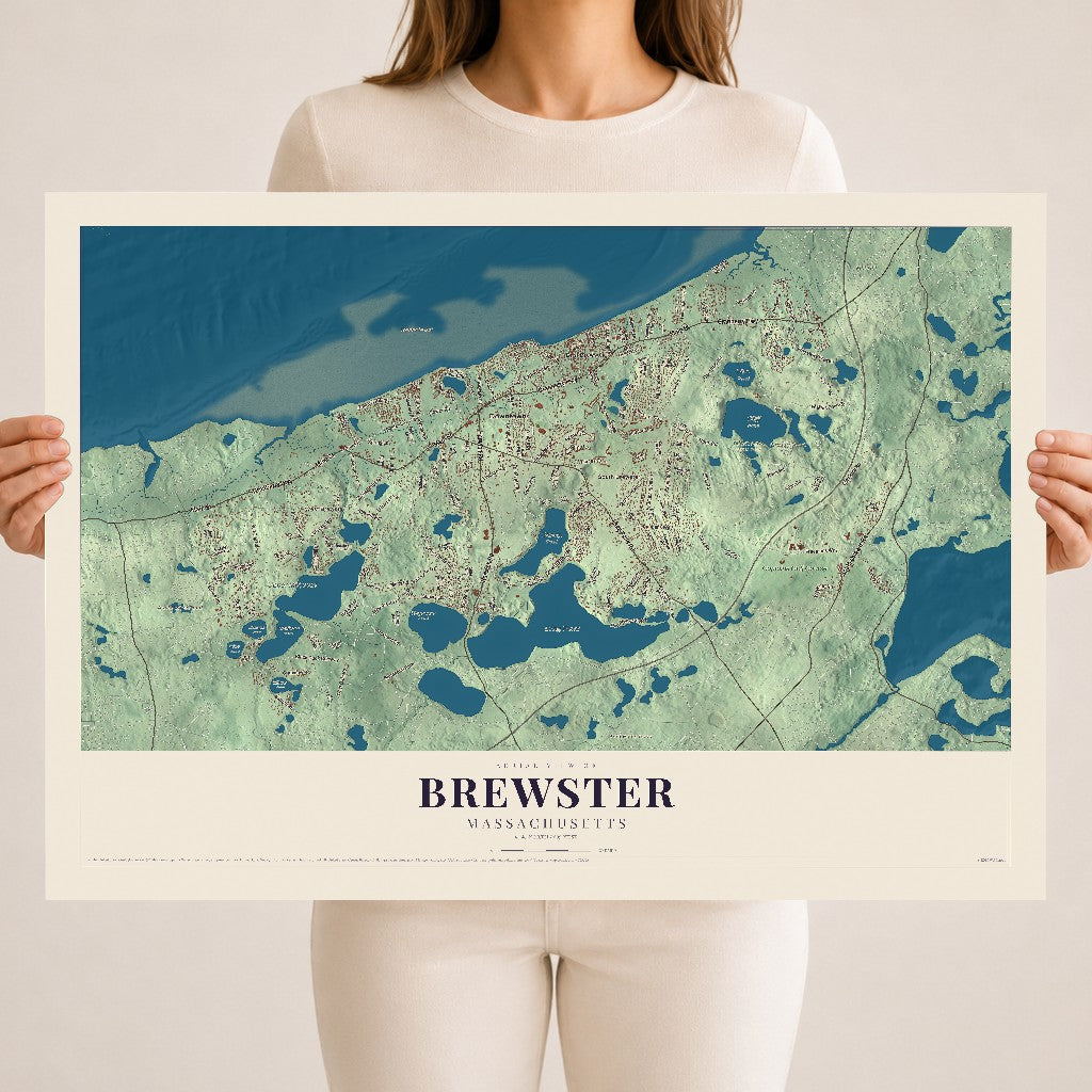 Brewster, Massachusetts map print - 18 x 24 archival matte print