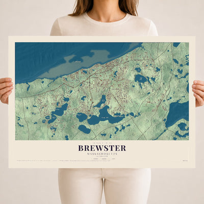 Brewster, Massachusetts map print - 18 x 24 archival matte print