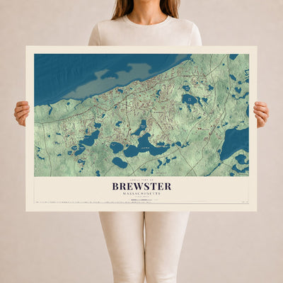 Brewster, Massachusetts map print - 24 x 36 archival matte print