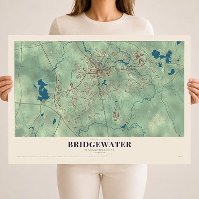 Bridgewater, Massachusetts map print - 18 x 24 archival matte print