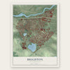 Brighton, Massachusetts map print, the full design
