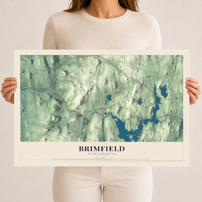Brimfield, Massachusetts map print - 12 x 18 archival matte print