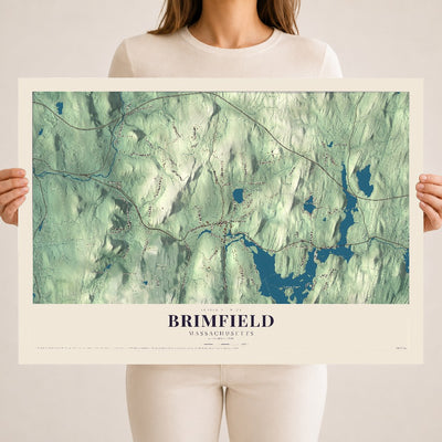 Brimfield, Massachusetts map print - 18 x 24 archival matte print