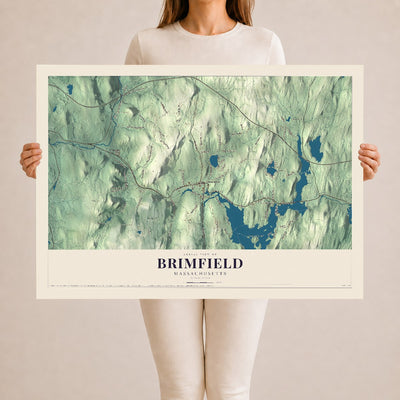 Brimfield, Massachusetts map print - 24 x 36 archival matte print