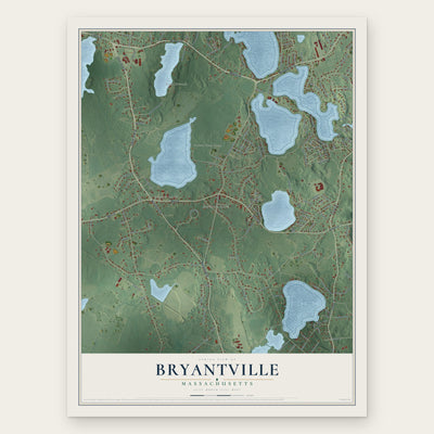 Bryantville, Massachusetts map print, the full design