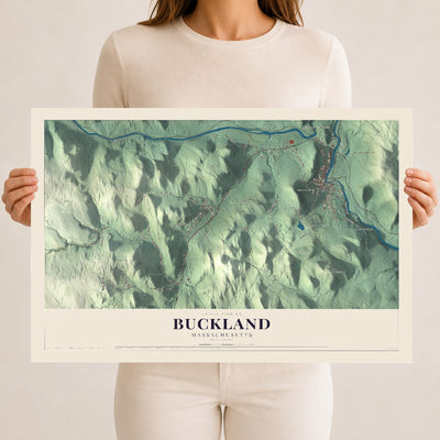 Buckland, Massachusetts map print - 12 x 18 archival matte print