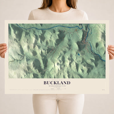 Buckland, Massachusetts map print - 18 x 24 archival matte print