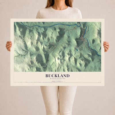 Buckland, Massachusetts map print - 24 x 36 archival matte print