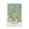 Map of Burlington, Massachusetts, 12 x 18 inch unframed archival matte print