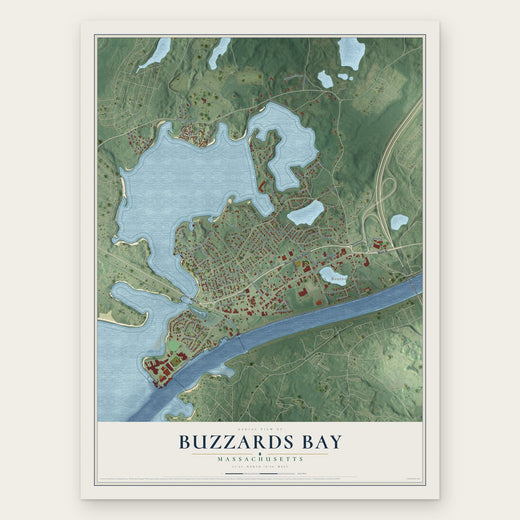 Buzzards Bay, Massachusetts map print, the full design