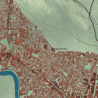 Street and neighborhood detail from the Cambridge, Massachusetts map