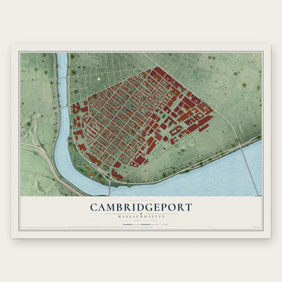 Cambridgeport, Massachusetts map print, the full design