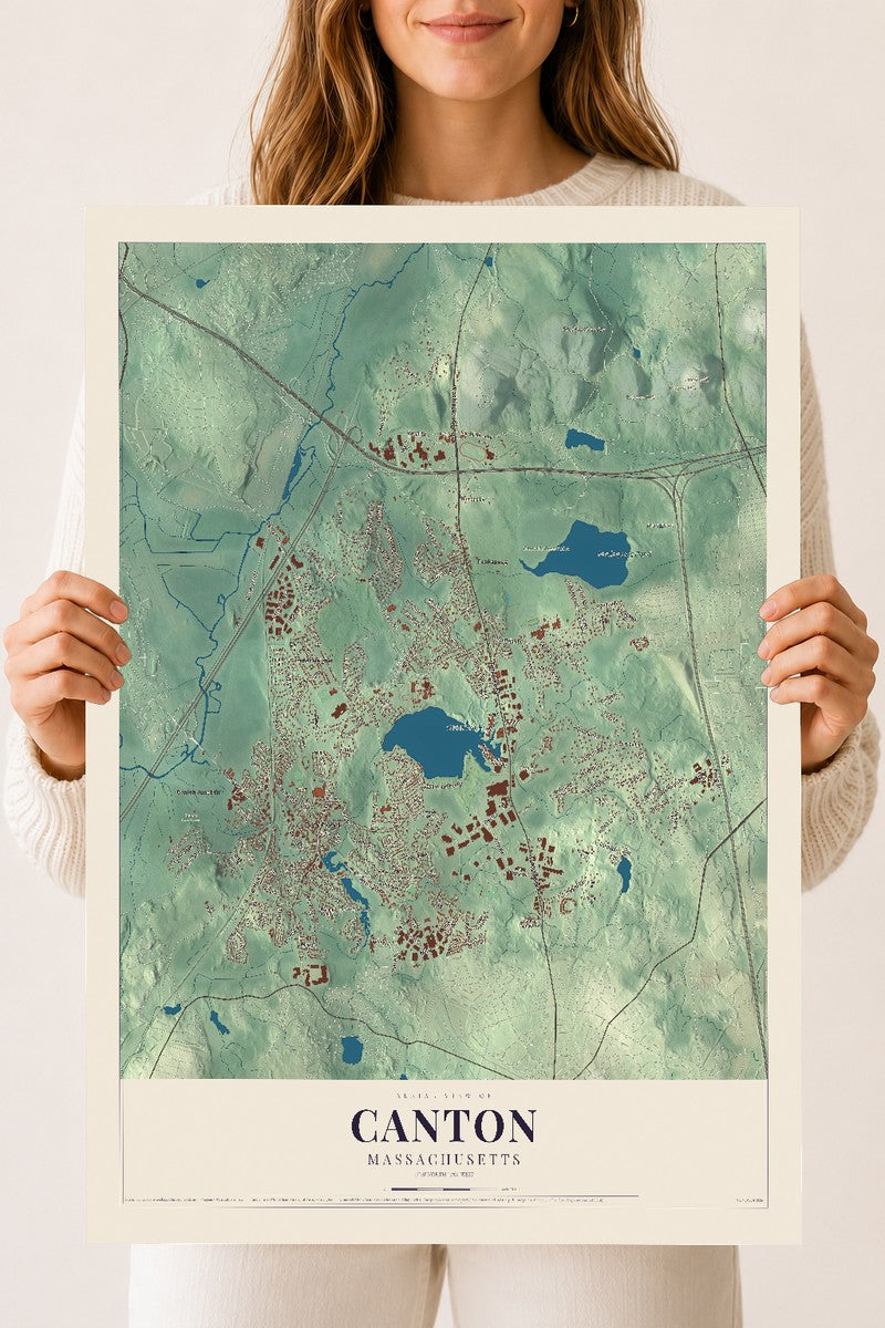Canton, Massachusetts map print - 18 x 24 archival matte print