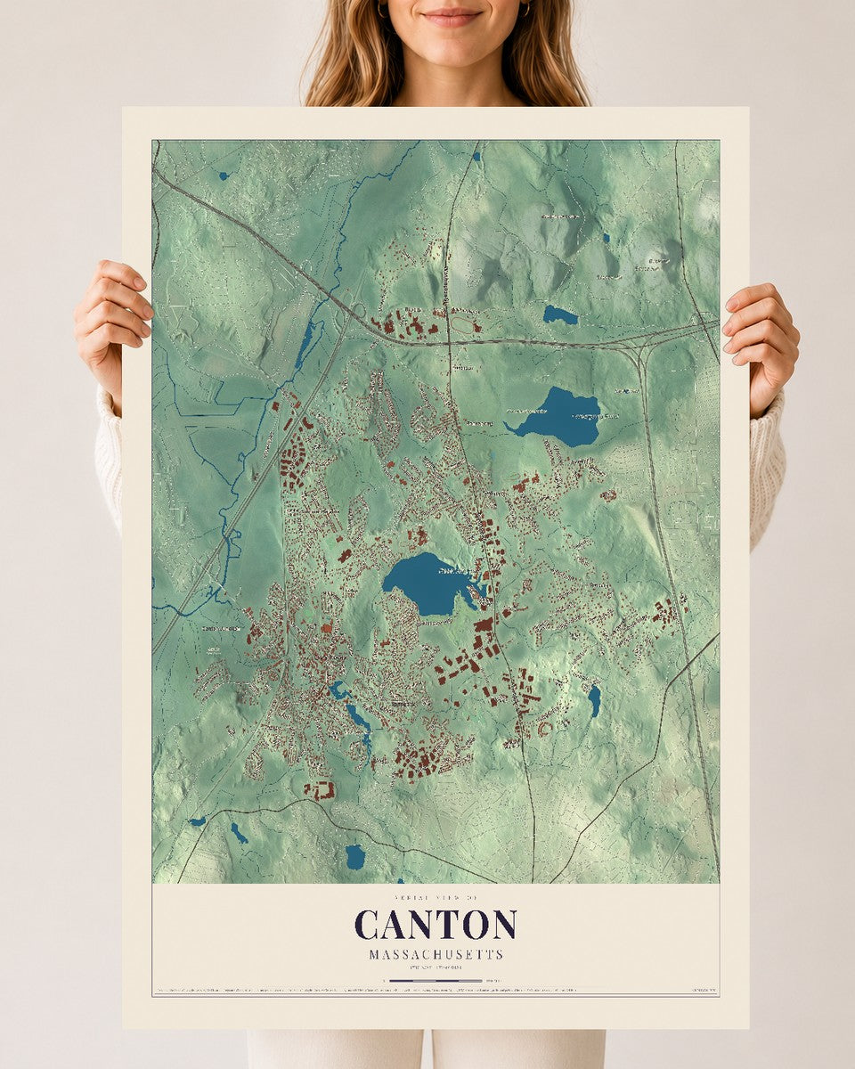 Canton, Massachusetts map print - 24 x 36 archival matte print