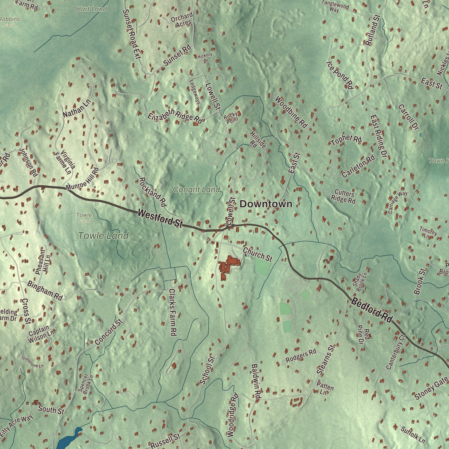 Street and neighborhood detail from the Carlisle, Massachusetts map