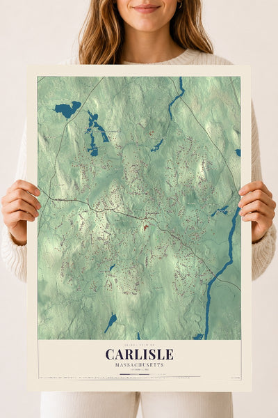 Carlisle, Massachusetts map print - 18 x 24 archival matte print