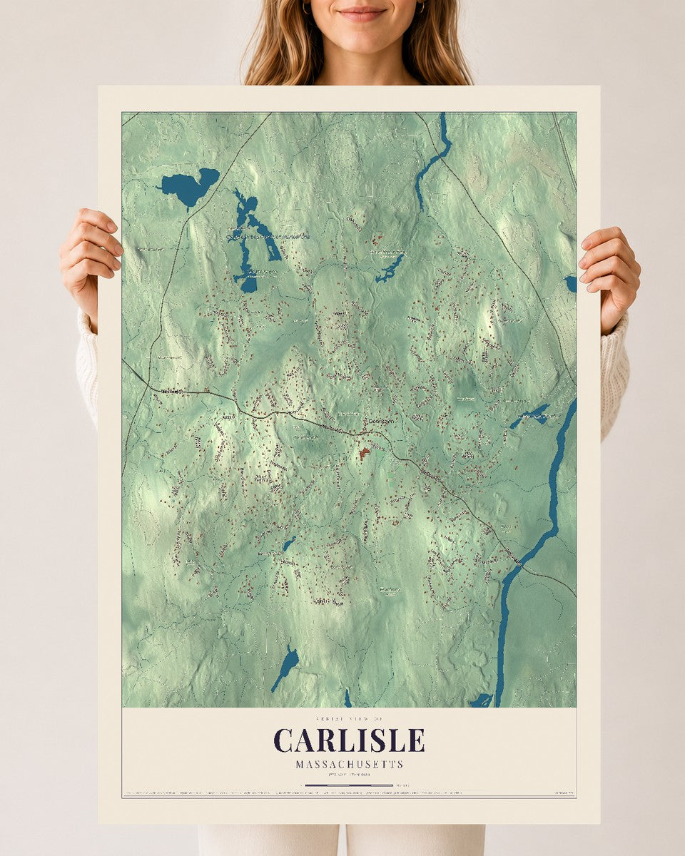 Carlisle, Massachusetts map print - 24 x 36 archival matte print