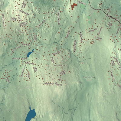 Terrain and local geography detail from the Carlisle, Massachusetts map