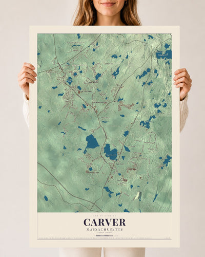 Carver, Massachusetts map print - 24 x 36 archival matte print