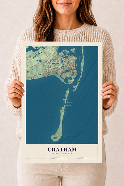Chatham, Massachusetts map print - 12 x 18 archival matte print