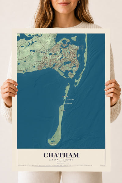 Chatham, Massachusetts map print - 18 x 24 archival matte print