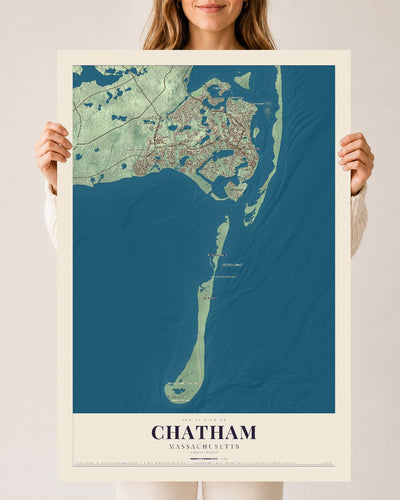 Chatham, Massachusetts map print - 24 x 36 archival matte print