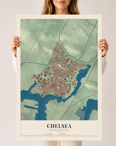 Chelsea, Massachusetts map print - 24 x 36 archival matte print