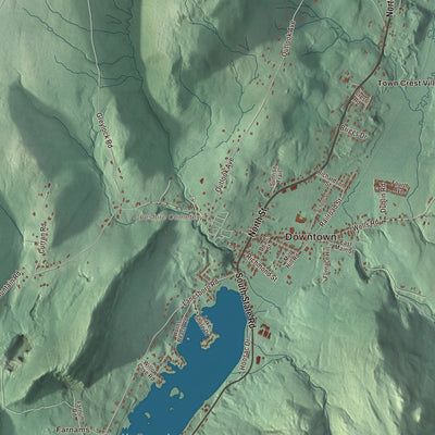 Terrain and local geography detail from the Cheshire, Massachusetts map