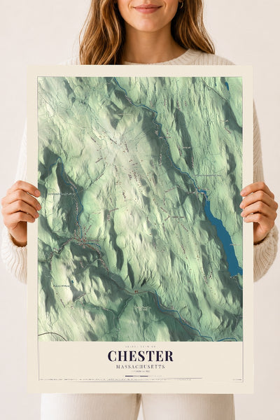 Chester, Massachusetts map print - 18 x 24 archival matte print