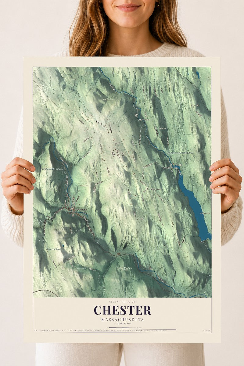 Chester, Massachusetts map print - 18 x 24 archival matte print