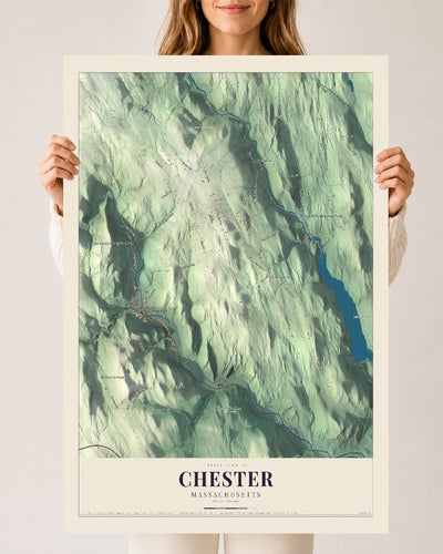 Chester, Massachusetts map print - 24 x 36 archival matte print