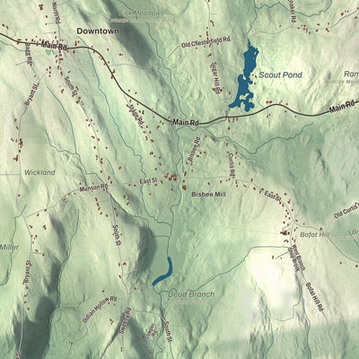 Street and neighborhood detail from the Chesterfield, Massachusetts map
