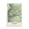 Map of Chicopee, Massachusetts, 12 x 18 inch unframed archival matte print