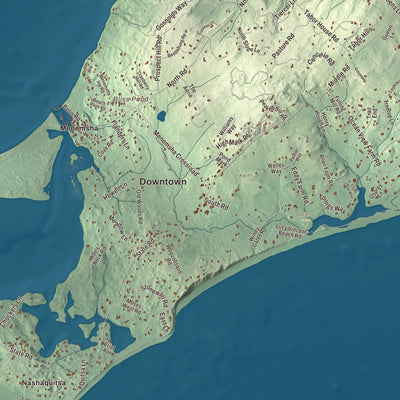 Street and neighborhood detail from the Chilmark, Massachusetts map